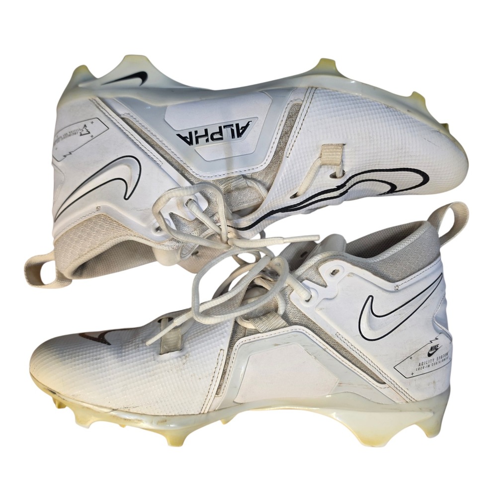 Nike Alpha Menace Pro 3 Football Cleats White Black CT6649-109 Mens 10 - Picture 5 of 8